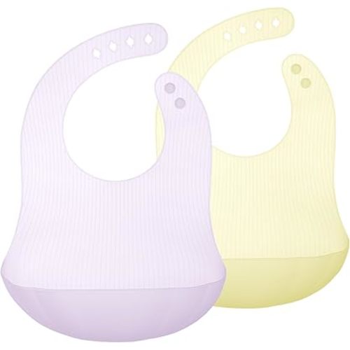 Olababy Fold N Go Silicone Baby Bib w Travel Case | Lightweight Design Eases Pressure Bruising for Infants & Toddlers