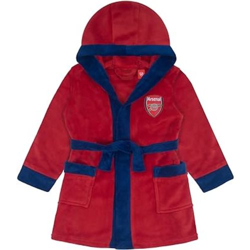 Arsenal FC Official Gift Baby Hooded Fleece Dressing Gown Red 0-6 Months