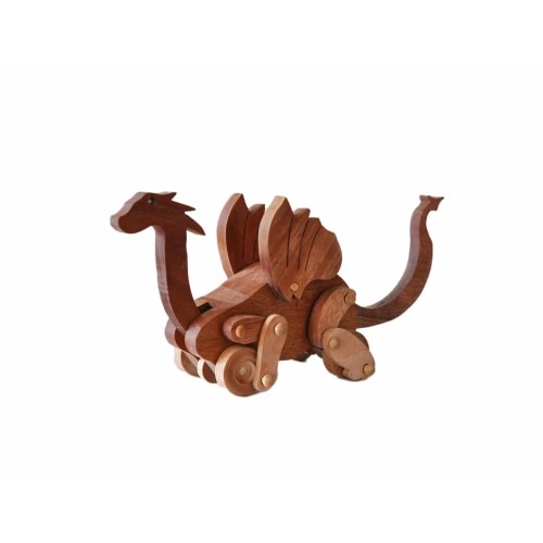 Puff the Magic Dragon Toy, Wood Kids Toy Dragon,  Handmade Wood Toys, Wooden Animal Toy,  Chomping Maple Wooden Dragon, Children Wood Toy