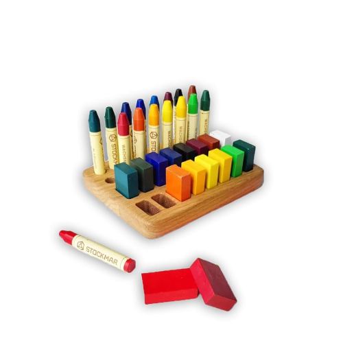 Waldorf crayon holder for Stockmar 16 blocks 16 sticks gift for kids desk organization crayon organizer storage Montessori wooden pencil holder CRAYONS ARE NOT INCLUDED