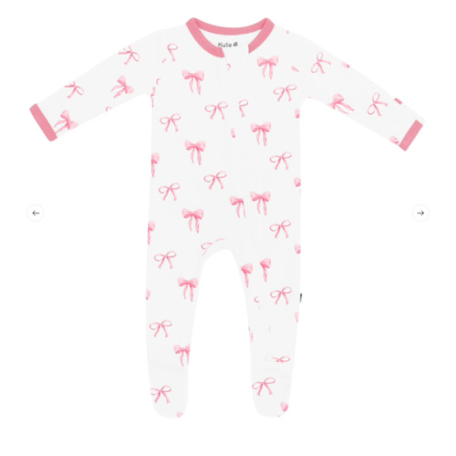 Zippered Footie in Bow