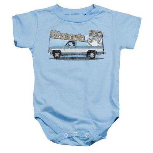 Baby Chevrolet Old Silverado Sketch Infant Bodysuit Light Blue 12 Months