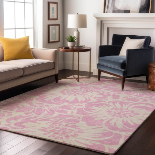 Premium Machine Washable Cerrito AMF551 Pink Rug