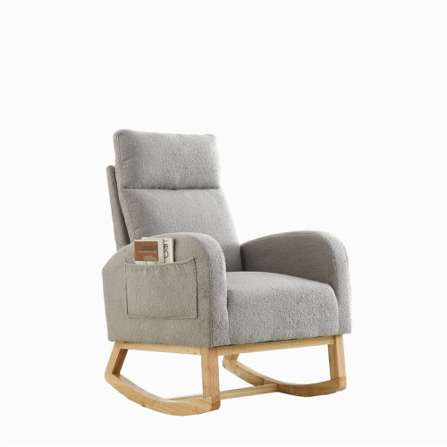 Isabelle & Max™ Rocking Chair, Modern Glider Chair, Recliner Armchair with Wood Legs and Side Pocket, Nursery Rocking Accent Chair with High Back for Living Room Bedroom & Reviews | Wayfair