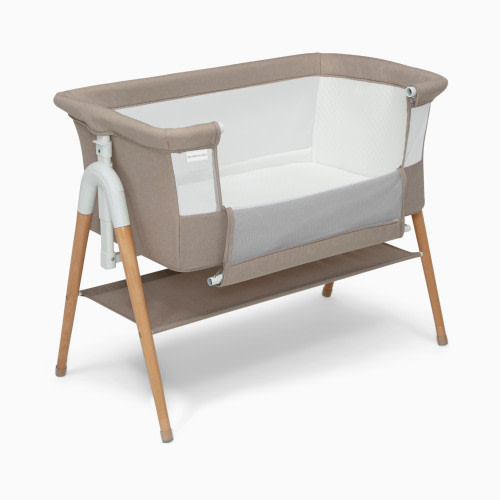 Delta Children Bondi Adjustable Height Bedside Beechwood Bassinet - Tan Melange