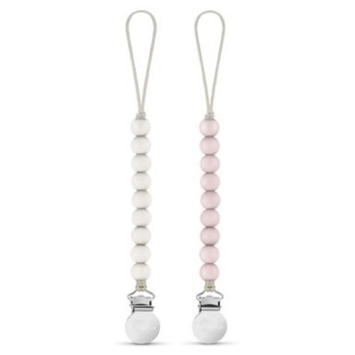 Bleu La La Beaded Pacifier Clip Holder for Baby Boys and Girls - Ballet Slippers + Sugar Swizzle, 2 Pack