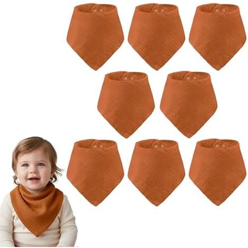 Muslin Baby bibs for drooling and teething, 100% cotton, Bibs for baby girl, Muslin bibs for boys (8 Pack)