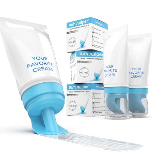Eli & Ali Tush Swiper - Diaper Rash Cream & Butt Paste Applicator - Universal Fit for Most Diaper Creams | Mess-Free & Hygienic Alternative to Cream Spatula - Carry Less Baby Gear - Blue, 3 Pack