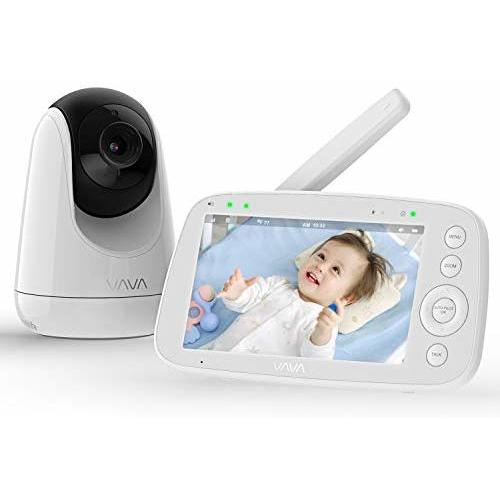 Baby Monitor, VAVA 720P 5" HD Display Video Baby Monitor with Camera and Audio, IPS Screen, 900ft Range, 4500 mAh Battery, Two-Way Audio, One-Click Zoom, Night Vision and Thermal Monitor