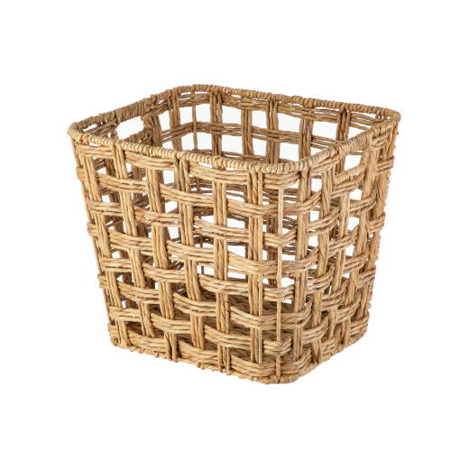 Better Homes & Gardens Extra Large Water Hyacinth Twist Decorative Storage Basket with Handles, 19 in x 16 in x 16 in