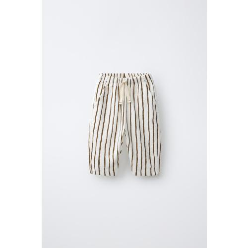 STRIPED BAGGY PANTS - Light ecru | ZARA United States