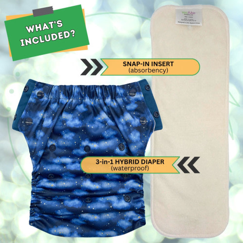 EcoAble 3-in-1 Hybrid Cloth Diaper — Reusable Training Pants, Daytime Diaper & Swim Diaper in One