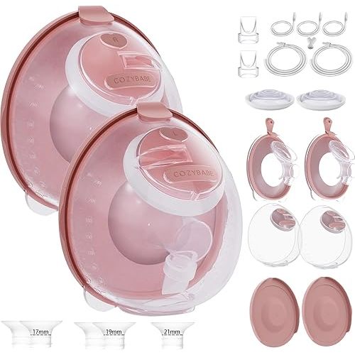Two Complete Sets Compatible with Momcozy V1/V2/V1 Pro/V2 Pro Breast Pump Replacement Parts (24mm Two Complete Sets with 17/19/21mm Flanges)