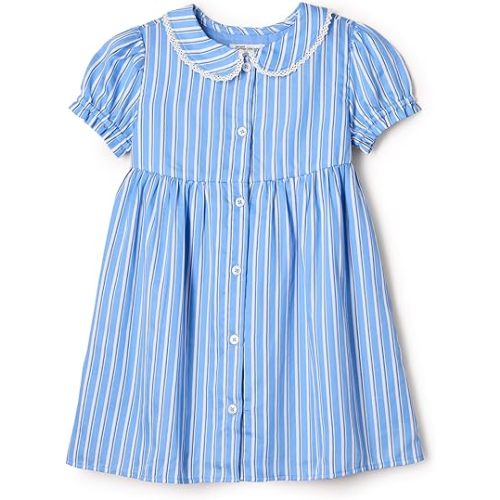 Amazon Essentials x Sofia Grainge Toddler and Baby Girls' Cotton Sateen Dress with Collar