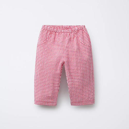 GINGHAM BAGGY PANTS - Red / White | ZARA United States