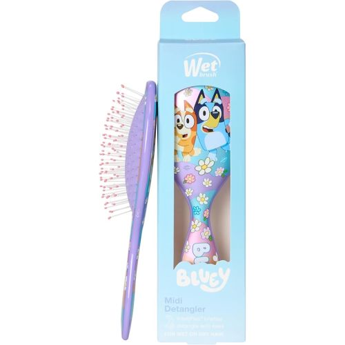 Wet Brush Bluey & Bingo Kids Midi Hair Brush, Smaller Size For Little Hands, Soft Bristles Detangle Knots With Ease, Ergonomic Handle, For All Hair Types, Limited Edition, Purple