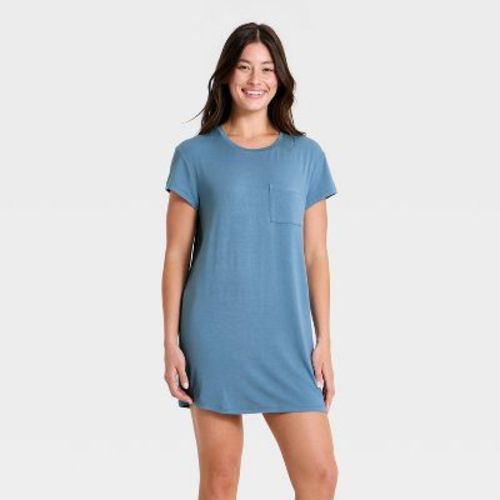 Women's Jersey Pajama T-Shirt Dress - Auden™ Blue M