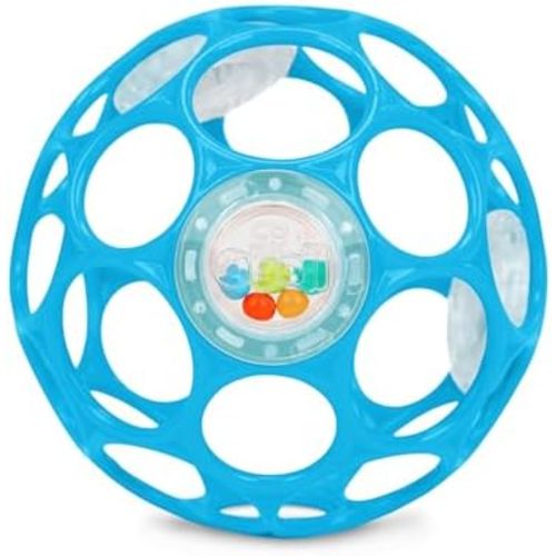 Bright Starts Oball Easy-Grasp Rattle BPA-Free Infant Toy in Blue, Age Newborn and up, 4 Inches