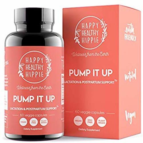Pump It Up Lactation Supplement – Powerful Gentle All-Natural Herbal Breastfeeding Postnatal Vitamins Support Easier, Faster Let Down, Abundant Supply, Relaxation, Happiness and Colic Gas Relief