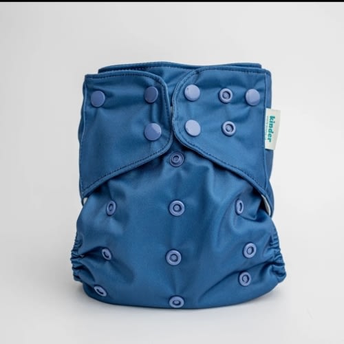 Navy: Essentials Pocket Cloth Diaper with Athletic Wicking Jersey, Grows with your Baby