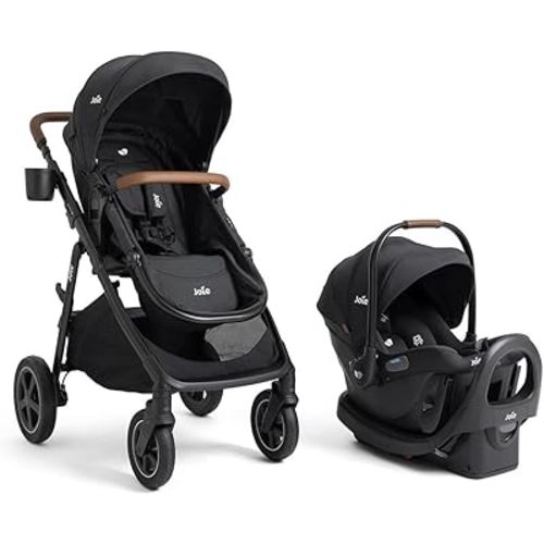 Joie Ginger DLX Travel System, 4-in-1 Stroller & Car Seat, Includes Lightweight Rue Infant Car Seat (Shale)