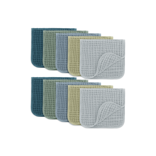 Muslin Burp Cloths - Pack of 10