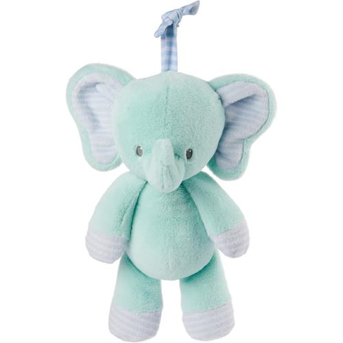 Baby GUND Safari Friends Elephant Pull-Down Musical Plush, Travel Friendly Sensory Toy with Stroller Loop for Ages 0 and Up, Blue, 12”