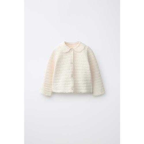 TEXTURED KNIT CARDIGAN - Ecru | ZARA United States