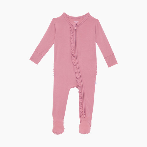 Posh Peanut Footie Zippered One Piece - Dusty Rose, 0-3 Months