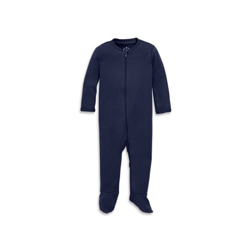 Baby Organic Zip Footie In Solid, 0-3M
