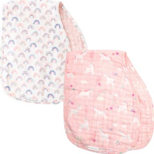 2-Pack Reversible Cotton Muslin Burp Cloths