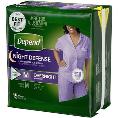 Medium Overnight Depends Women - Night Defense Incontinence Underwear, Purple