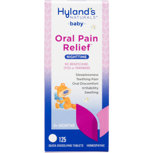 Hyland's Baby Oral Pain Relief, Ages 0+ Months, Nighttime, 125 Quick Dissolving Tablets