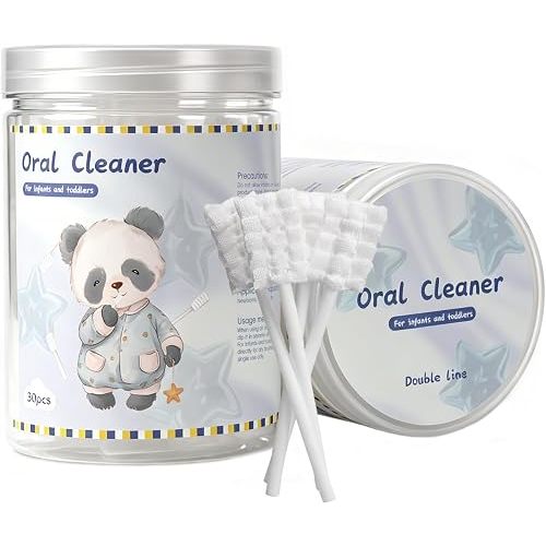 60Pcs Baby Tongue Cleaner, Baby Oral Cleaner, Disposable Infant Mouth Cleaner Newborn, Gauze Gum Cleaner Oral Cleaning Stick Oral Care for 0-24 Months