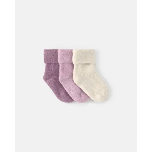 Baby Girl 3-Pack Baby Booties - Purple/Cream | Carter's
