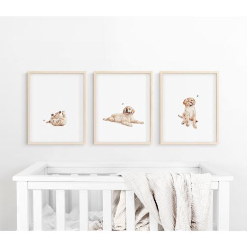 Golden Retriever print, dog nursery art, puppy nursery wall art, kid room decor, dog print, DIGITAL DOWNLOAD