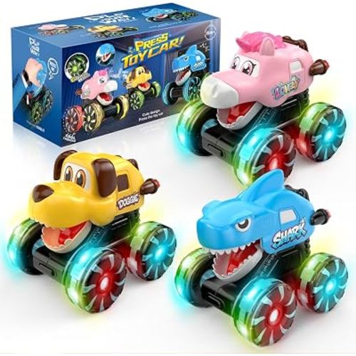 Monster Truck Toys for Toddlers 18M+, 3 Pack Press and Go Cars