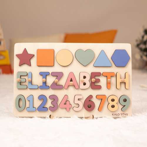 Personalized Wooden Name Puzzle, First Birthday Gifts For Kids, Baby Gift, Gift for Kids, Custom Toddler Montessori Toys For Kids, NP50