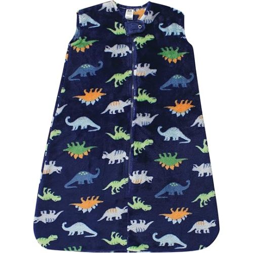 Hudson Baby Unisex Baby Plush Sleeping Bag, Sack, Blanket, Sleeveless Dinosaurs, 6-12 Months