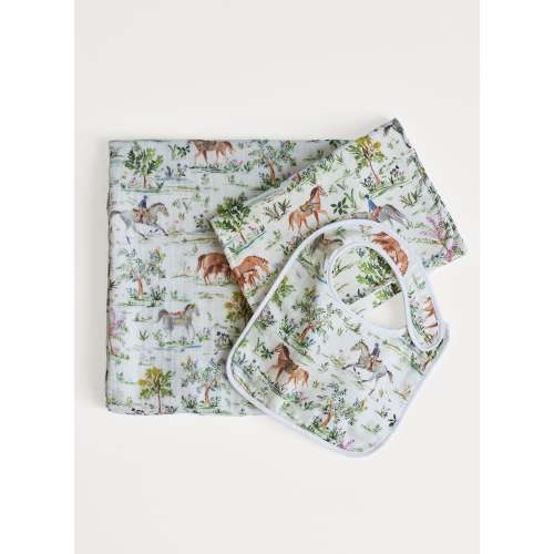 Oh Baby! Shawl Blanket, Bib & Burp Set - Hunter Pace