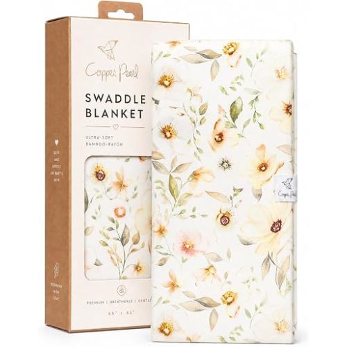 Copper Pearl Swaddle Blankets for Newborns | Soft Stretchy Receiving Blankets for Boys and Girls | Large 46 x 46 Inch Baby Blankets | Lightweight and Breathable Swaddles | Angelique