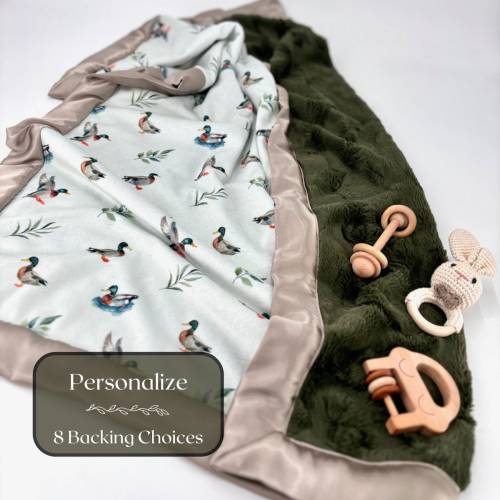 Personalized Mallard Duck minky baby blanket gift baby shower custom boy baby gift duck hunting nursery toddler blanket baby woodland animal