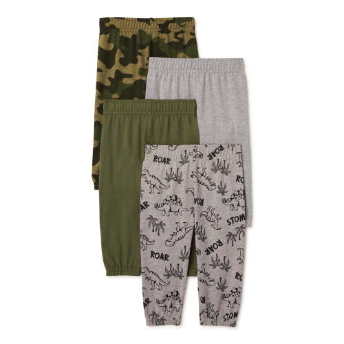 Garanimals Baby Boys Jogger Multipack, 4-Pack, Sizes 0-24 Months