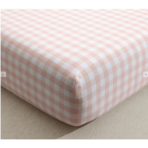 Pink Gingham Crib Sheet