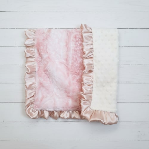 Rosewater Fawn Minky and Ivory Woodland Lovey