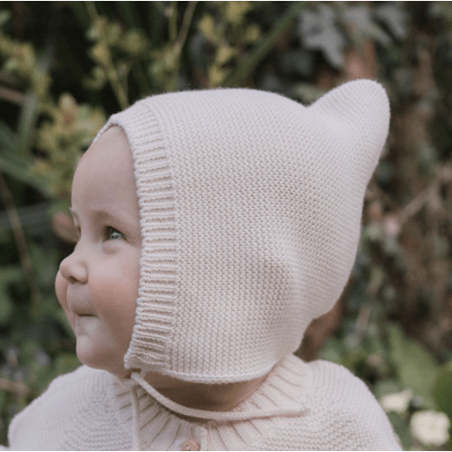 Undyed Cotton Knitted Pixie Hat