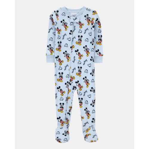 Baby Boy Disney© Mickey Mouse Snug Fit Cotton Footie 1-Piece Pajamas - Blue | Carter's