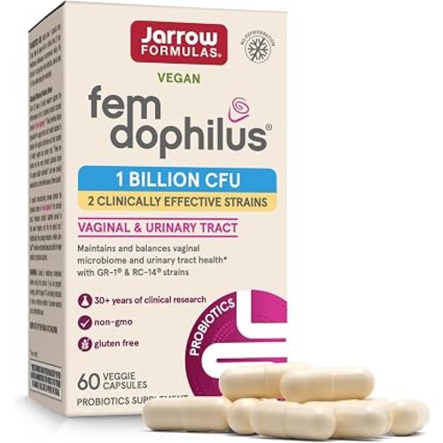 Jarrow FemDophilus Probiotics, Vaginal & Urinary Tract Support, 60 Capsules