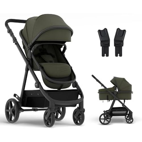 Mompush Meteor2 Baby Stroller Bassinet Stroller, Car Seat Adapter Included