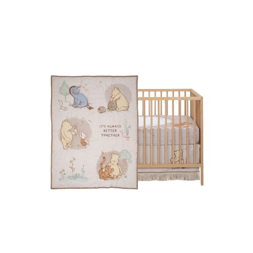 Disney Baby Pooh Bear & Pals Cotton 3Piece Nursery Crib Bedding Set